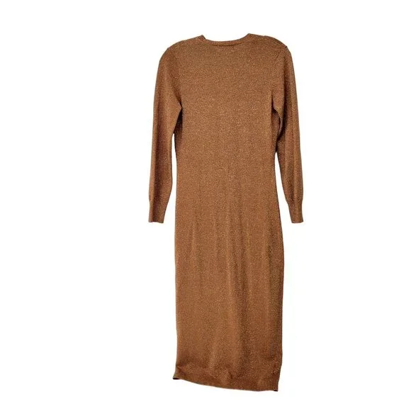 Resa Malia Cardigan Dress or Duster Cinnamon Metallic Copper NWT - Picture 3 of 8